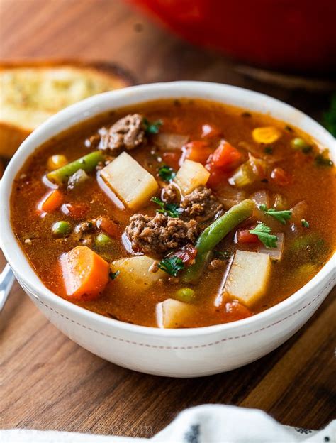 Ground beef and vegetable soup. Things To Know About Ground beef and vegetable soup. 